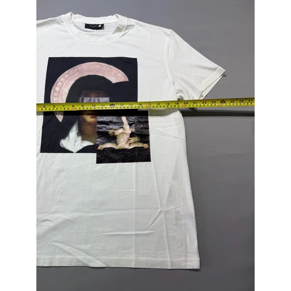 Givenchy Graphic Print Crew Neck T-Shirt Men's XL White Short Sleeve Casual Wear - Picture 3 of 7